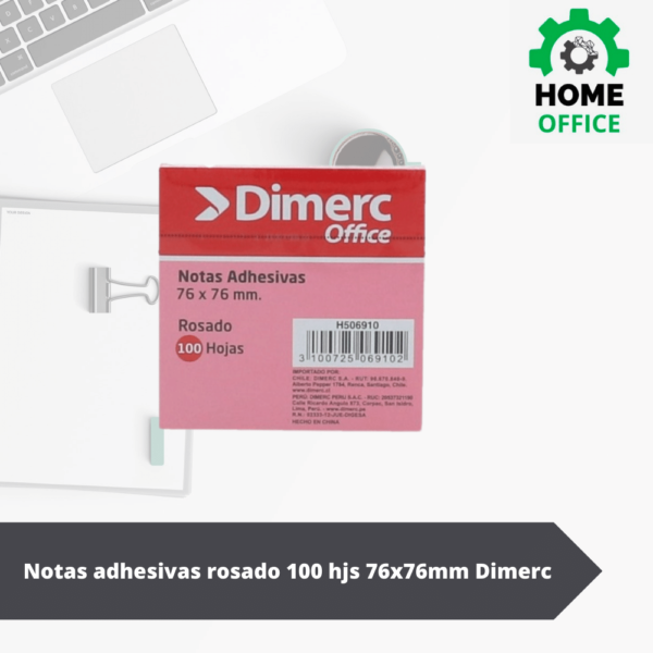 Notas adhesivas 100hjs Dimerc rosado
