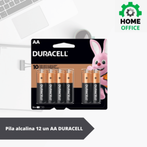 Pila alcalina pack 12 unidades AA Duracell