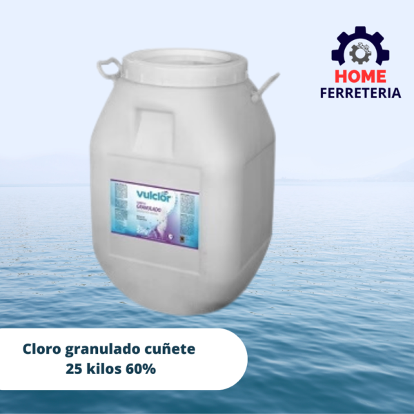 Cloro granulado cuñete 25 kilos 60%