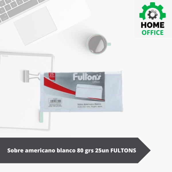 Sobre americano blanco 80 grs 25un FULTONS