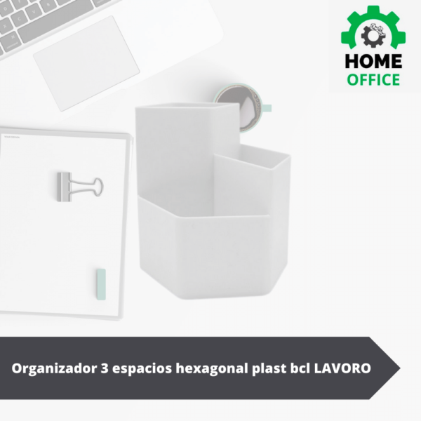 Organizador 3 espacios hexagonal plast bco LAVORO